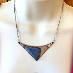 Modernist vintage sterling blue Agate?  necklace